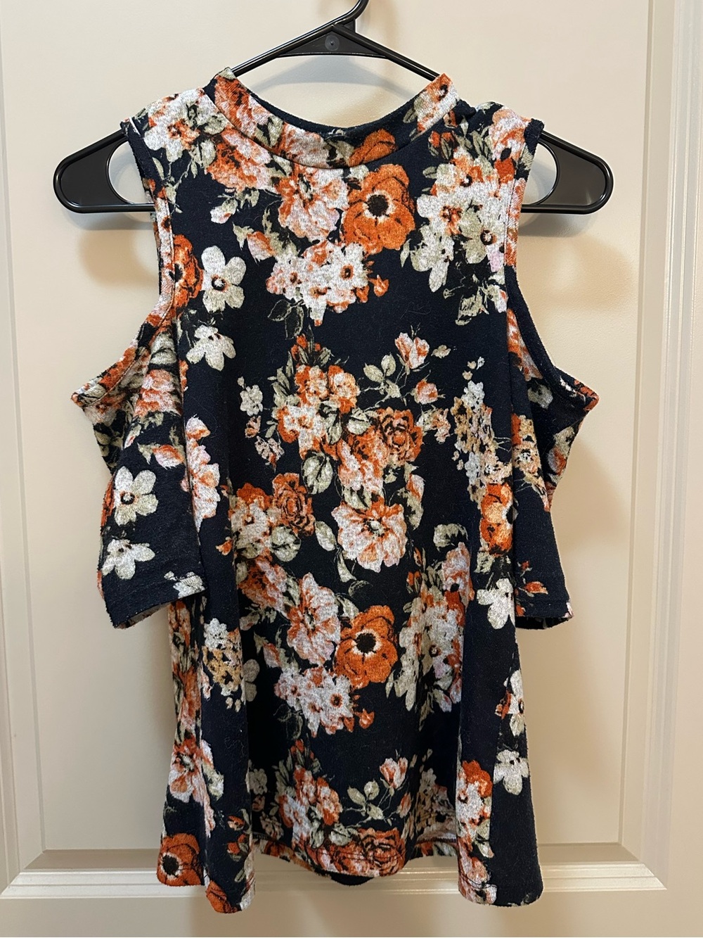 Floral cold shoulder top